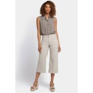 NYDJ Bridgitte Wide Leg Capri Jeans High Rise Size 6 NWT Feather